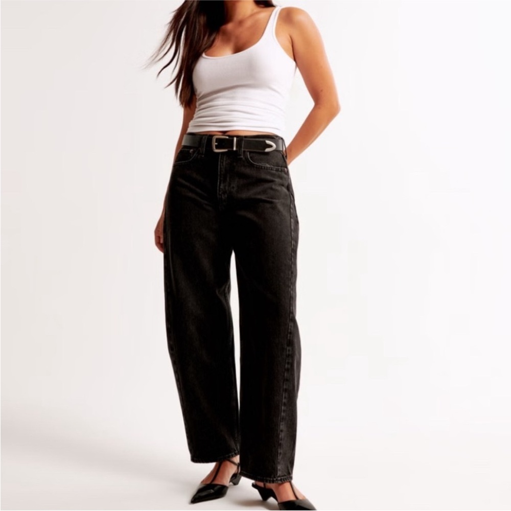 Abercrombie & Fitch Black barrel Leg Jeans